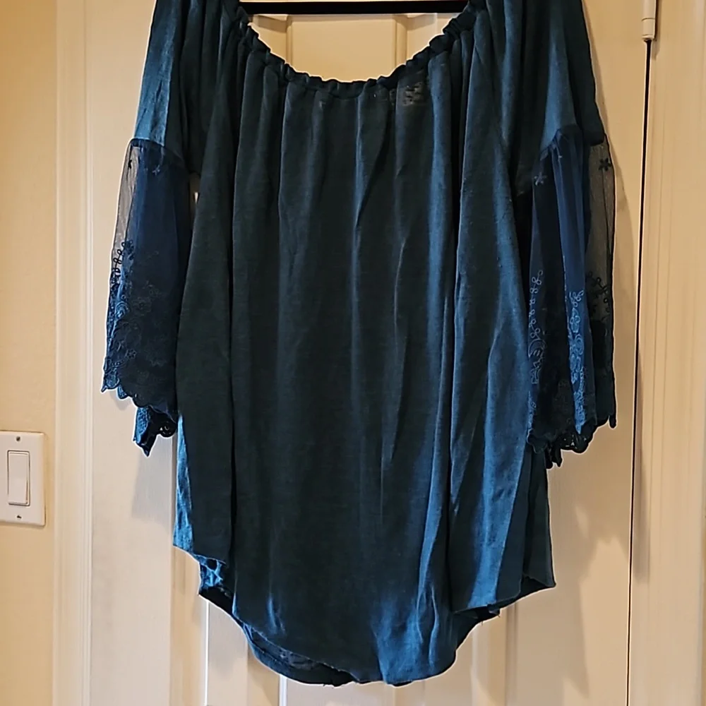 American Rag Teal blouse/Sweater Size 1x - Picture 8 of 11
